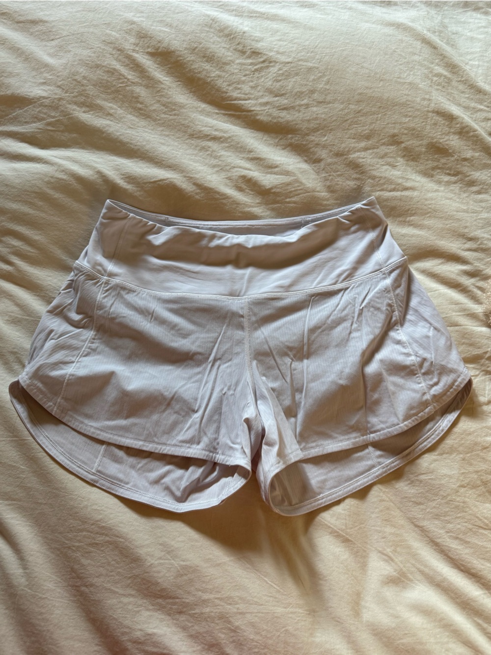 Lululemon white track shorts